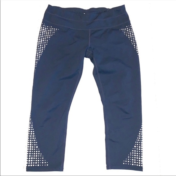 Athleta Leggings Gel Dot Sonar Athletic Capris Navy Blue eh. - Picture 8 of 15